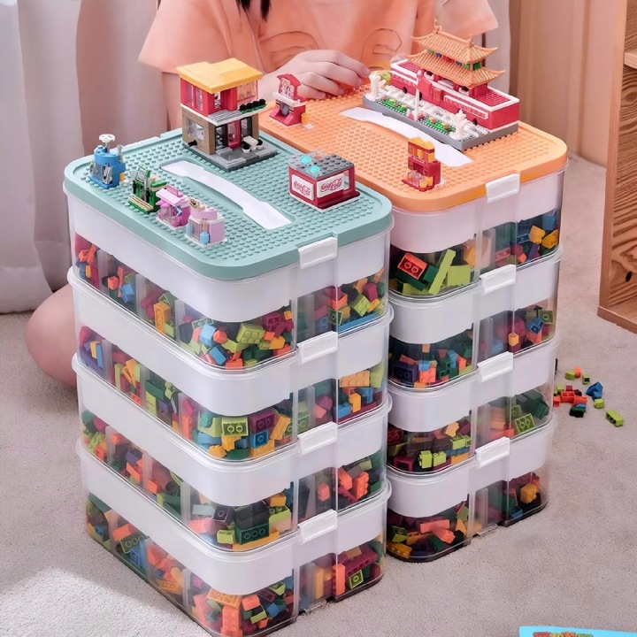 Контейнер для конструктора LEGO іграшки багатоярусний шаровий великий органайзер коробка — фото 5