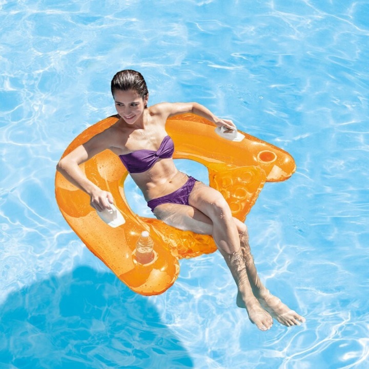 FOTEL DMUCHANY Z OPARCIEM DO PŁYWANIA LEŻAK INTEX ŻÓŁTY MATERAC KRZESŁO Marka Intex