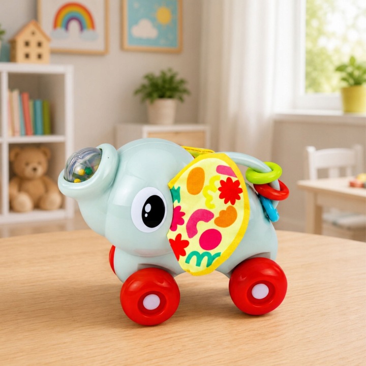 Інтерактивна Іграшка Сенсорна Машинка Слоник Для Малюка Сірий Lean Toys — фото 3