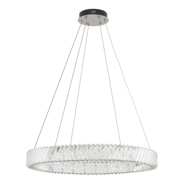 Stříbrná závěsná lampa Luxora Led moderní nad jídelní stůl Nowodvorski
