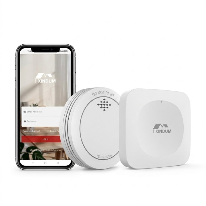 inteligentní detektor kouře Xindum připojení k WiFi Interlinked Smoke Alarm