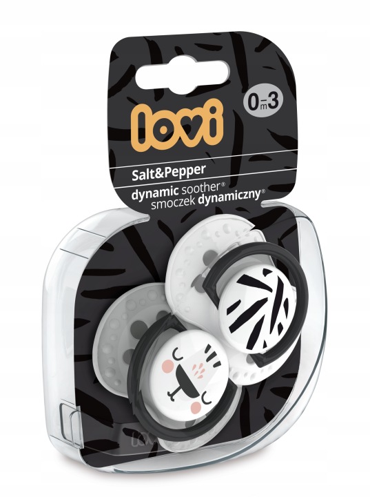 LOVI DYNAMIC SOOTHER соски динамічні SALT&PEPPER 2 шт. 0-3 міс.