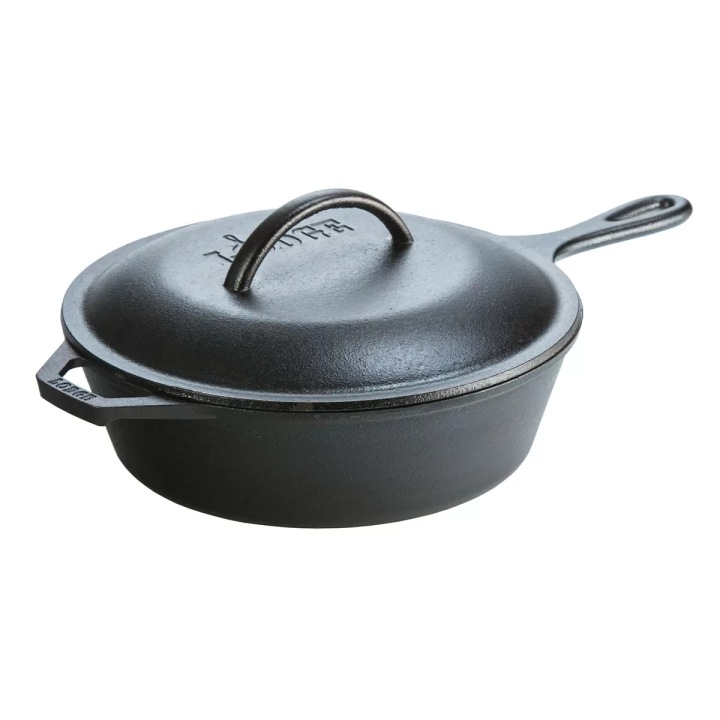 Hluboká litinová pánev Lodge L8CF3 s poklicí 26 cm