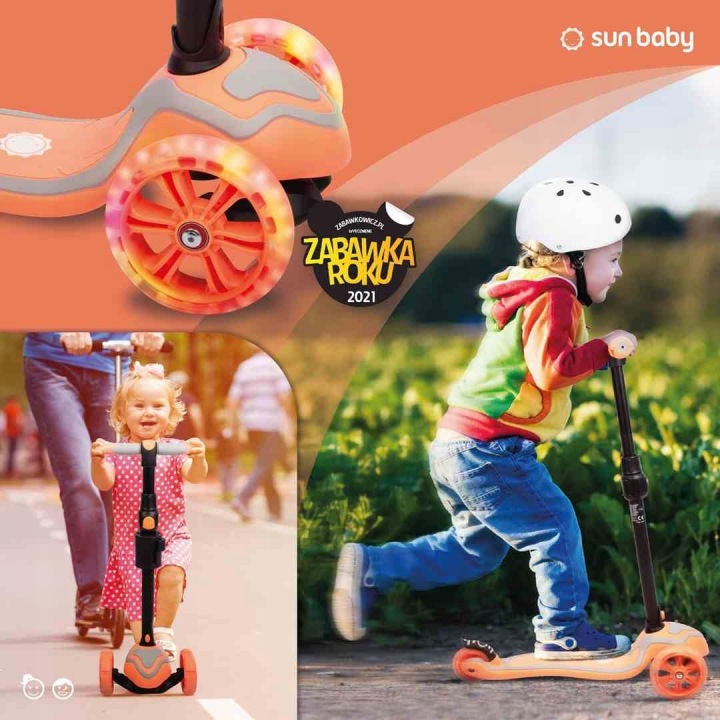 Самокат для дітей SUN BABY 3 в 1 Помаранчевий — фото 3