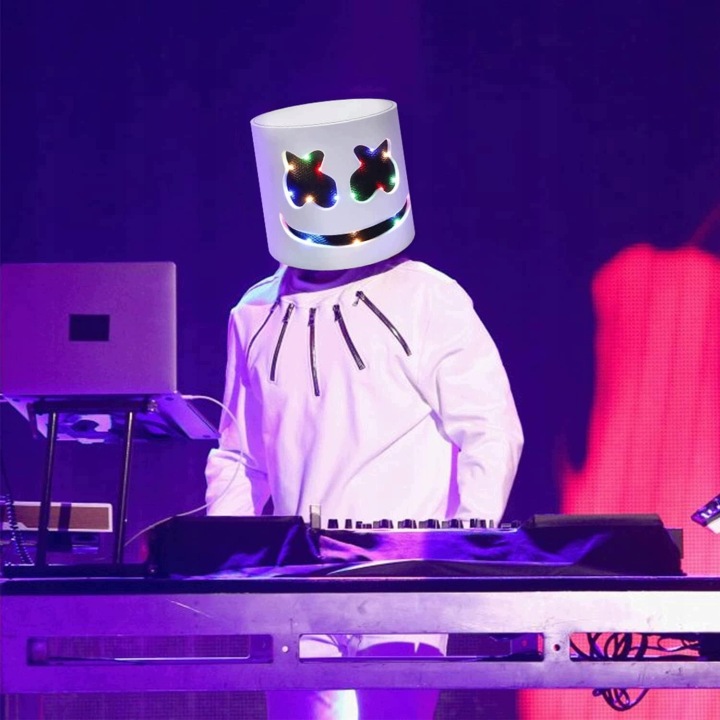 Маска на хелловін, маска DJ LED, маска на хелловін, аксесуари для костюма — фото 9