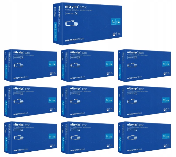 Nitrylové Rukavice Nitrylex Bezpudrové Basic Dark Blue 100 Ks 8-M – 10 ks
