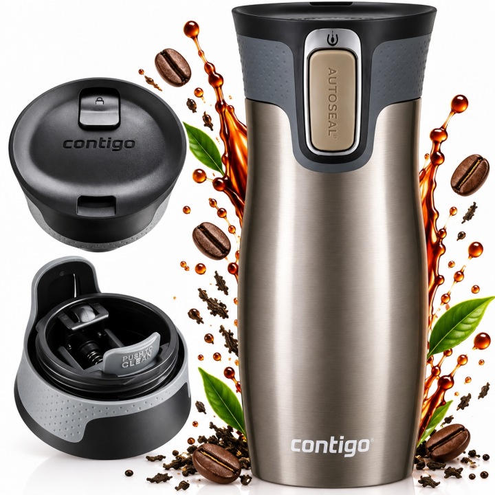 Termohrnek Contigo West Loop 2.0 Nepropustný do auta Latte 470ml