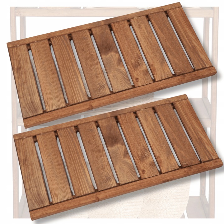2x Dřevěná police pro regál Lsr 66,6x31,3 cm borovicová police Ažurová Eko
