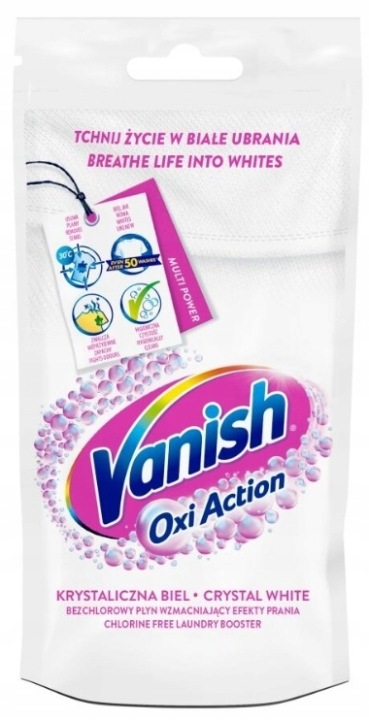 Vanish плямовивідник 100 мл тканини білі у рідкому вигляді сумочка Oxi Action — фото 9