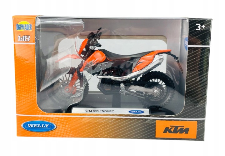 KTM 690 ENDURO модель MET-пластик WELLY мотоцикл 1:18 — фото 4