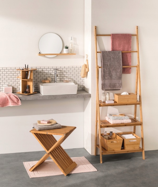 STOŁEK BAMBUSOWY TABORET SKŁADANY NOWOCZESNY Stan opakowania oryginalne