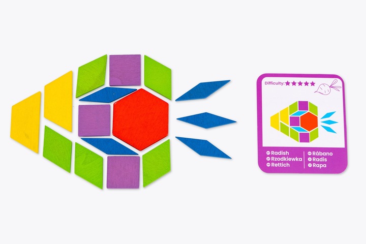 DREWNIANE PUZZLE UKŁADANA GRA LOGICZNA MOZAIKA Materiał drewno