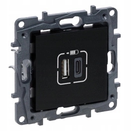 Legrand Niloe Step zásuvka Usb 3A typ A+c černá mechanismus
