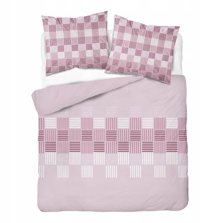 Povlečení flanelové 160x200 růžová geometrická pletenina