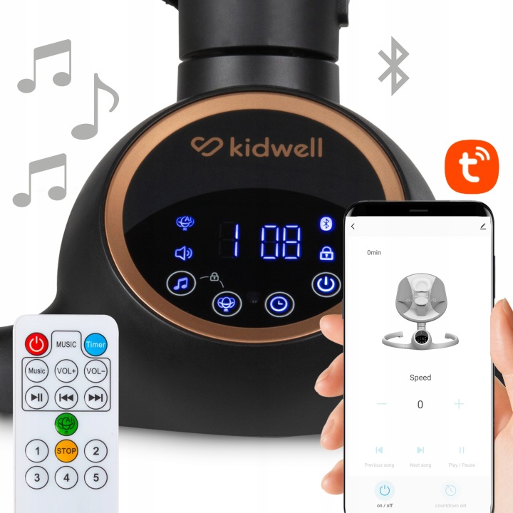 Гойдалка електрична 2 в 1 шезлонг гойдалка KIDWELL REVE — фото 2