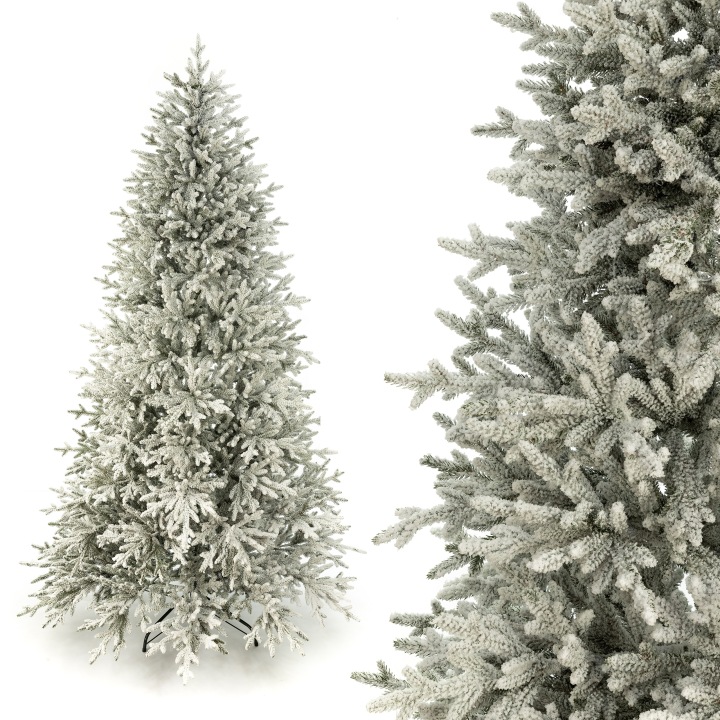 Umělý Vánoční Stromeček Smrk Příroda se Sněhem 3D Premium 220 cm 100% Pe Sníh