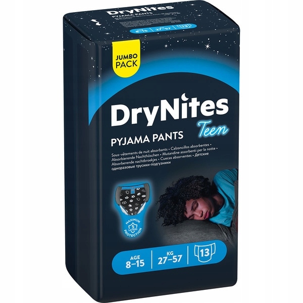HUGGIES DRYNITES піжама штани 8-13 років 30-48 кг трусики-підгузки нічні 13 шт.