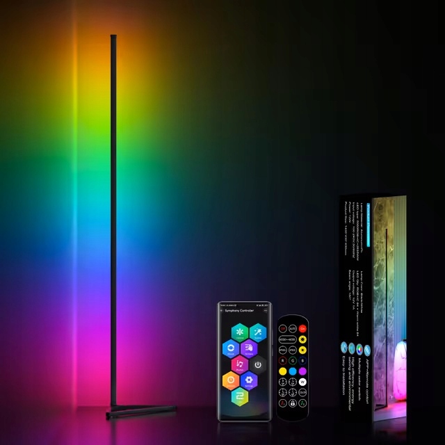 KingMile Led Podlahová Lampa Rgb Rohová 140 cm Dálkový Ovladač