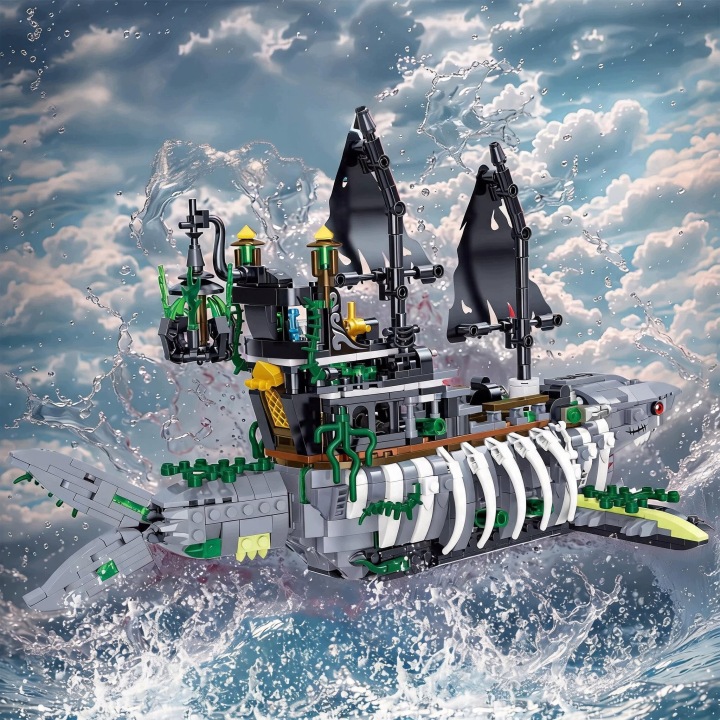 Модель конструкторський піратський корабель „GHOST SEA SHARK”1155 ел. складання набір — фото 2
