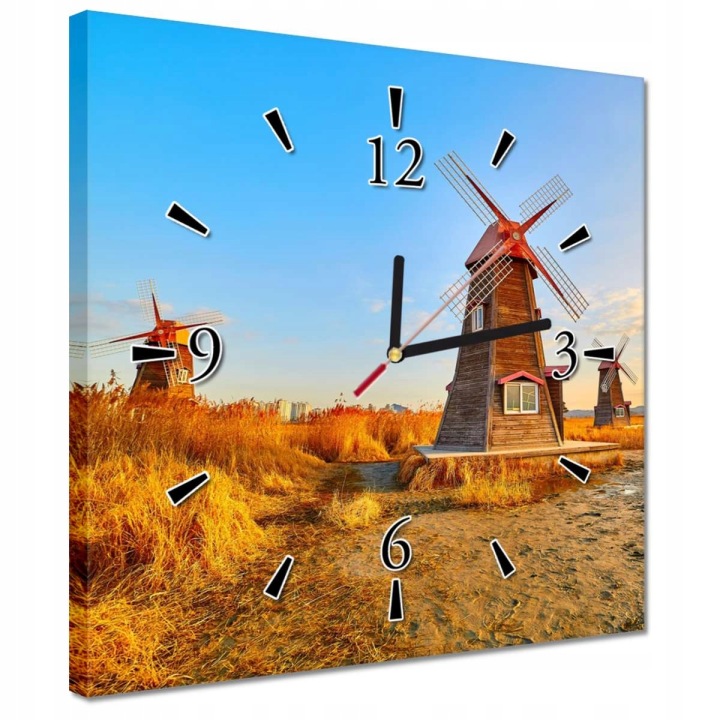 Hodiny 30x30 Dřevěný ventilátor