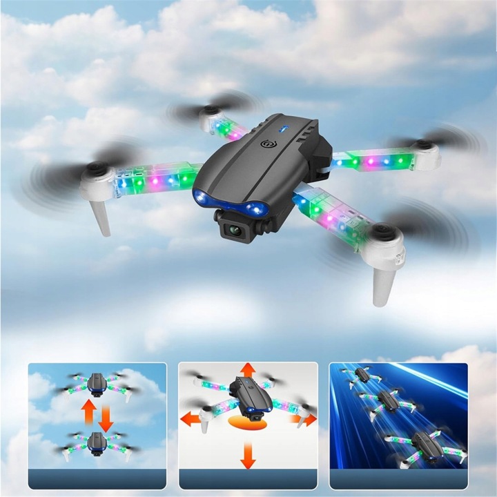 Dron Z Kamerą BEDEE Складаний LED 2 Камери 2 Батарейки Для Дітей На Подарунок — фото 3