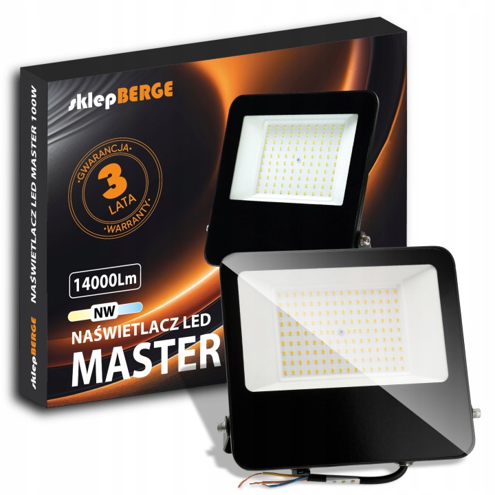 Halogenový Led reflektor 100W 14000lm Venkovní pracovní výkon, odolný IP65