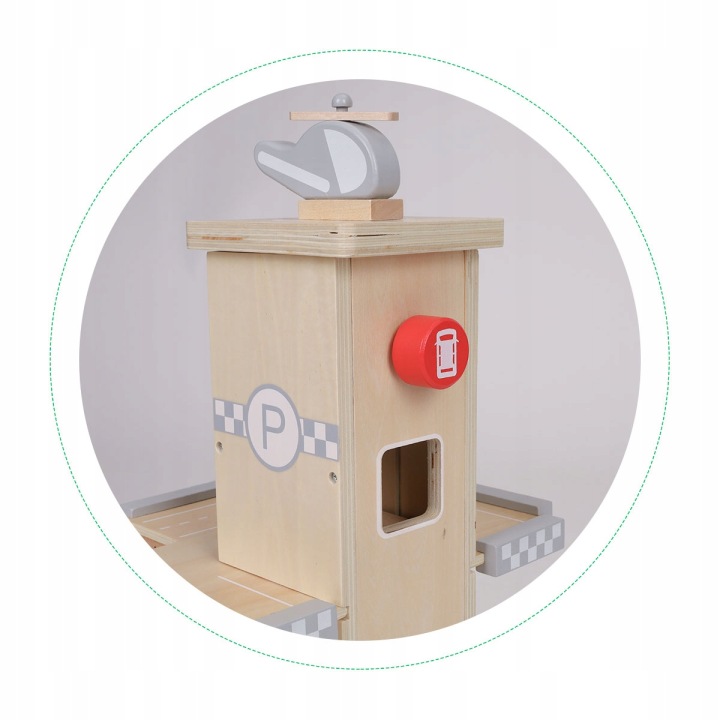 Великий Дерев'яний Трек Гараж Паркінг З Ліфтом + Машинки Ecotoys — фото 7