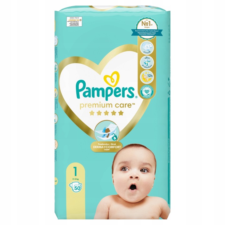 Підгузки одноразові Pampers Premium Care S1 50 шт. Підгузки Підгузки