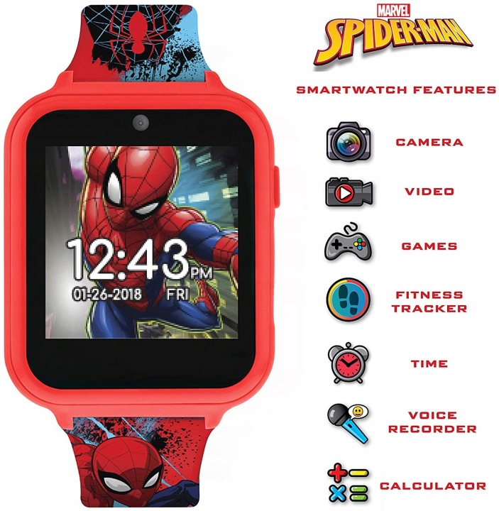 Годинник Електронний LCD для Дитини Spider-Man Spiderman + Гри + Камера — фото 2