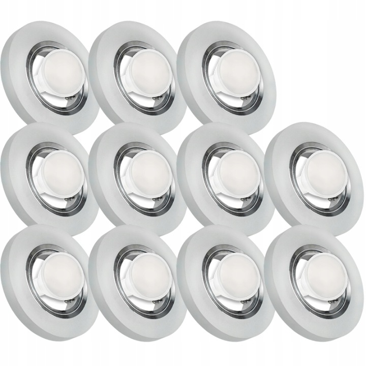 11X Skleněná Zapuštěná Lampa Námraza Kolo Silné Sklo Žárovka 1.5 W