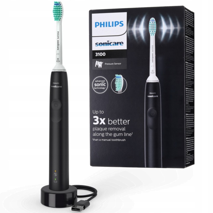 Звукова зубна щітка Philips Sonicare 3100 series HX710B чорна — фото 8