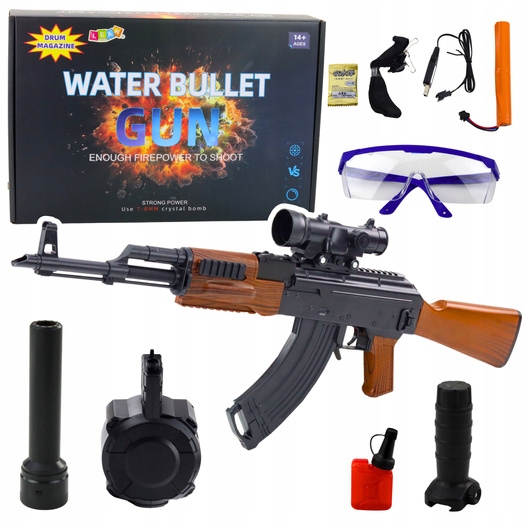 Lean Toys Karabin на кульки водні AK з прицілом і аксесуарами