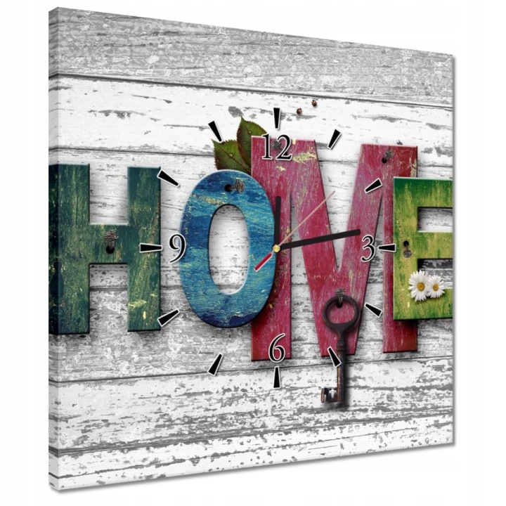Hodiny 40x40 Nápis Home