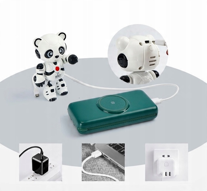 INTERACTIVE PANDA ROBOT SAYS REPEATS GAME GLOWS TOY FOR KIDS Kind for programming and coding