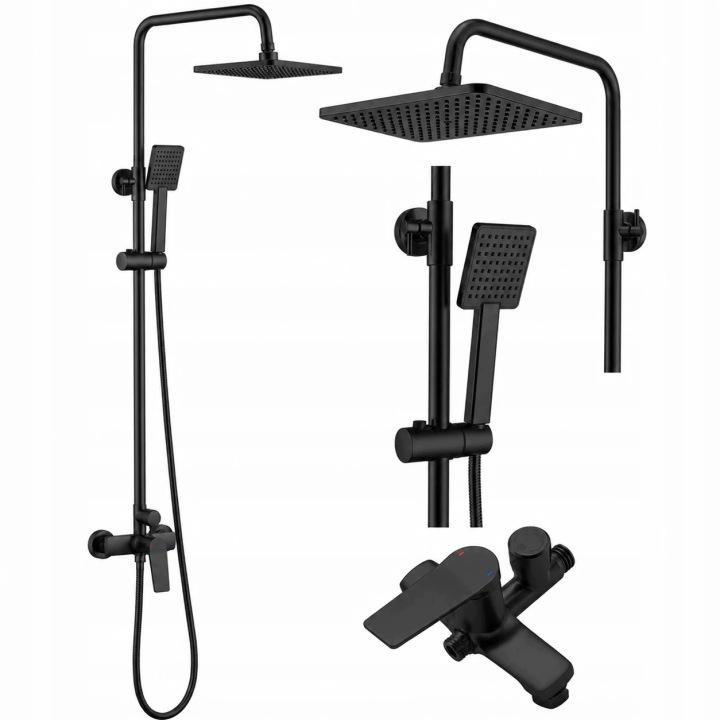 Sprchový Set S Baterií Dešťová Sprcha Sprchová Hlavice Černá Matná Na Omítku