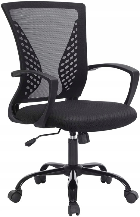 Kancelářská otočná židle ergonomická, robustní herní židle Songmics, černá