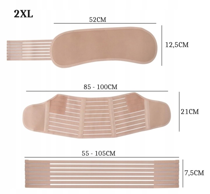 Тілесний XXL Бандаж Belly Band Pelvis Пояс Back Підтримка для Для вагітних — фото 4