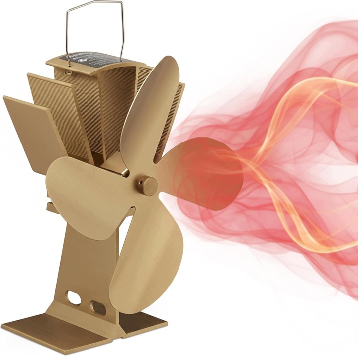 Teplovzdušný Krbový Ventilátor 4 Lopaty Bez Elektřiny Pro Krbová Kamna