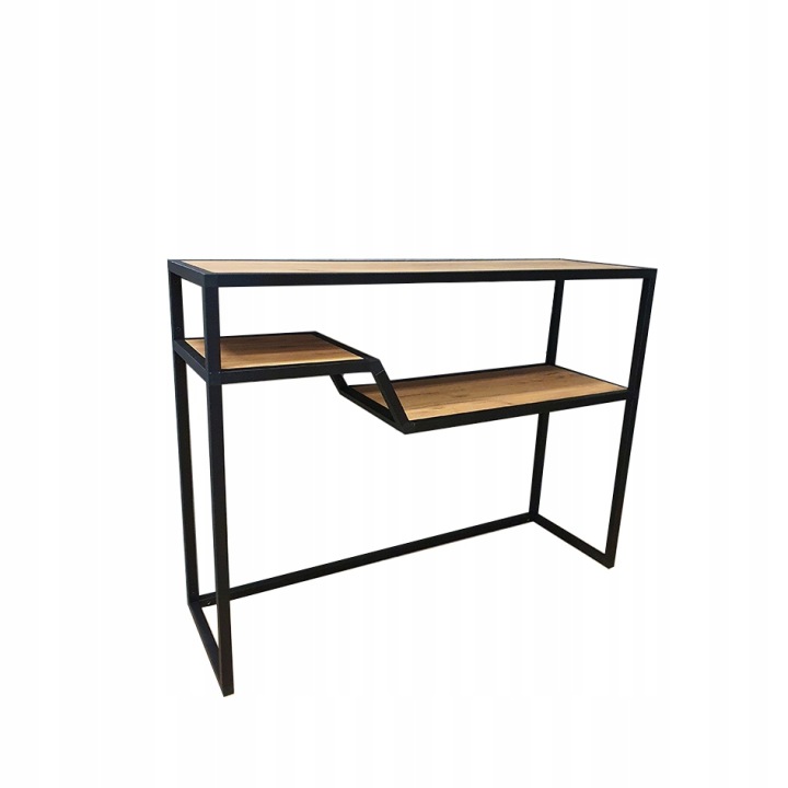 Konzolový Stolek do obývacího pokoje Fala loft dub Industriální Fala 100x30x75 Alu Cube