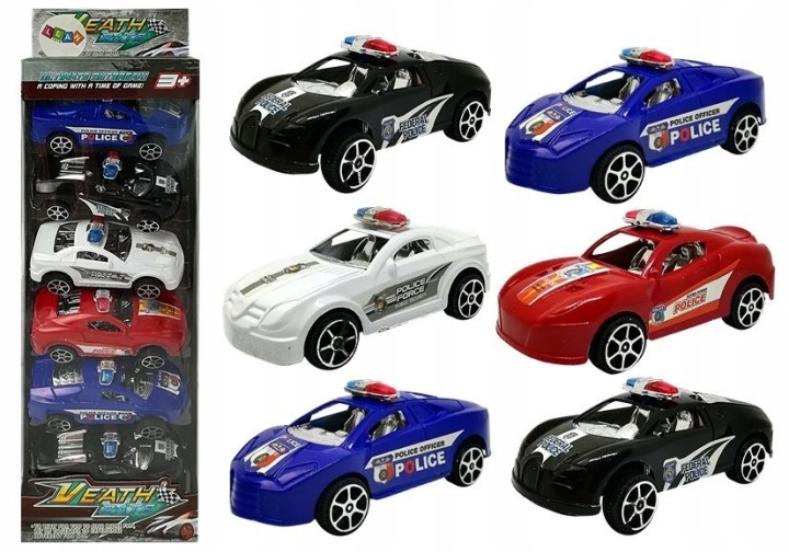Набір Машинок Машинок Поліція Охорона з Приводом 6 шт. Lean Toys