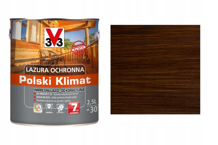 Lazura V33 Polský Klima 7 let Palisander 2,5L