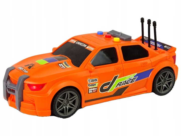 Гоночна машинка 1:16 зі звуком помаранчева 280x160 мм Lean Toys — фото 4