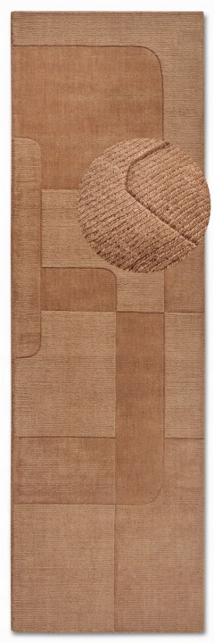 Běhoun do chodby 80x250 cm, hnědý, moderní 3D vzor
