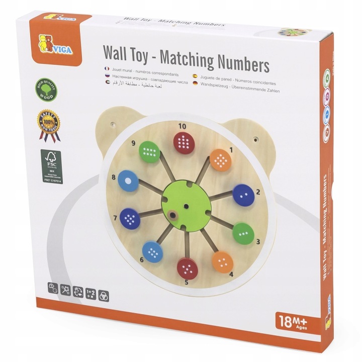 VIGA TABLICA MANIPULACYJNA DREWNIANA DOPASUJ CYFERKI FSC MONTESSORI Marka Viga