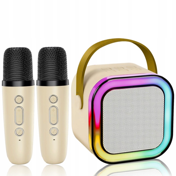 Колонка BLUETOOTH караоке набір бездротовий LED 2 мікрофони USB SD JACK — фото 4