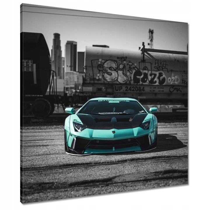 Obrazy 70x70 Tyrkysové Lamborghini