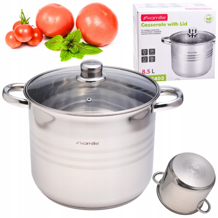 Hrnec s gastronomickým Víkem Ocelový 8,5 L Indukce Kamille