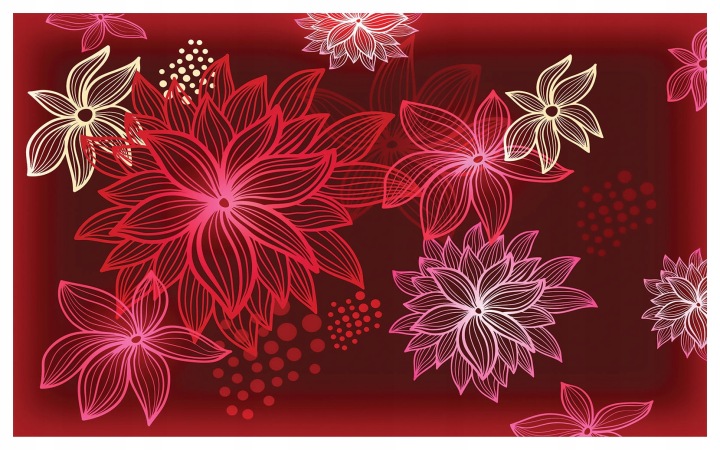 Tapeta Květy červené bordo růžové abstrakce elegance vinyl 254x184+lepidlo