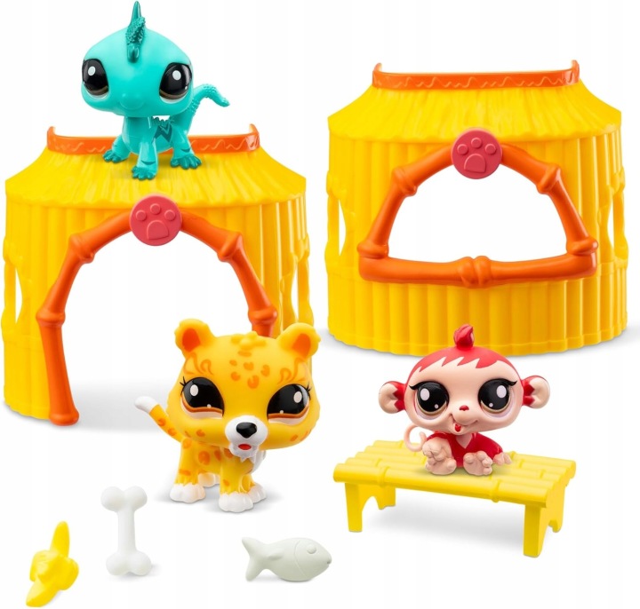 BANDAI Littlest Pet Shop Tiki Джунглі Playpack 3 тваринки