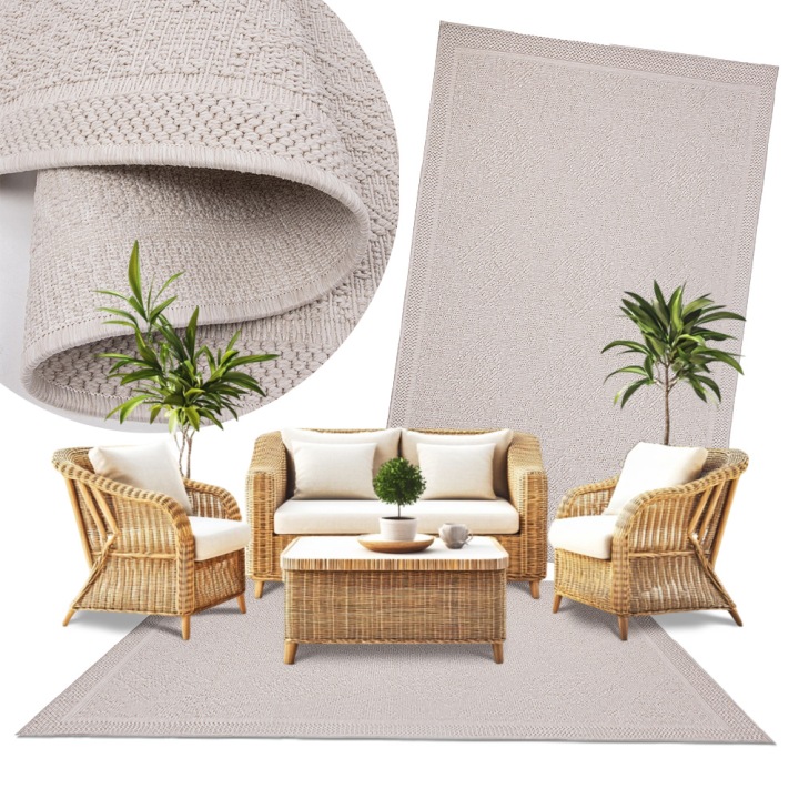 Koberec plochý tkaný na terasa balkon Jersey Moderní koberec sisal 80x120
